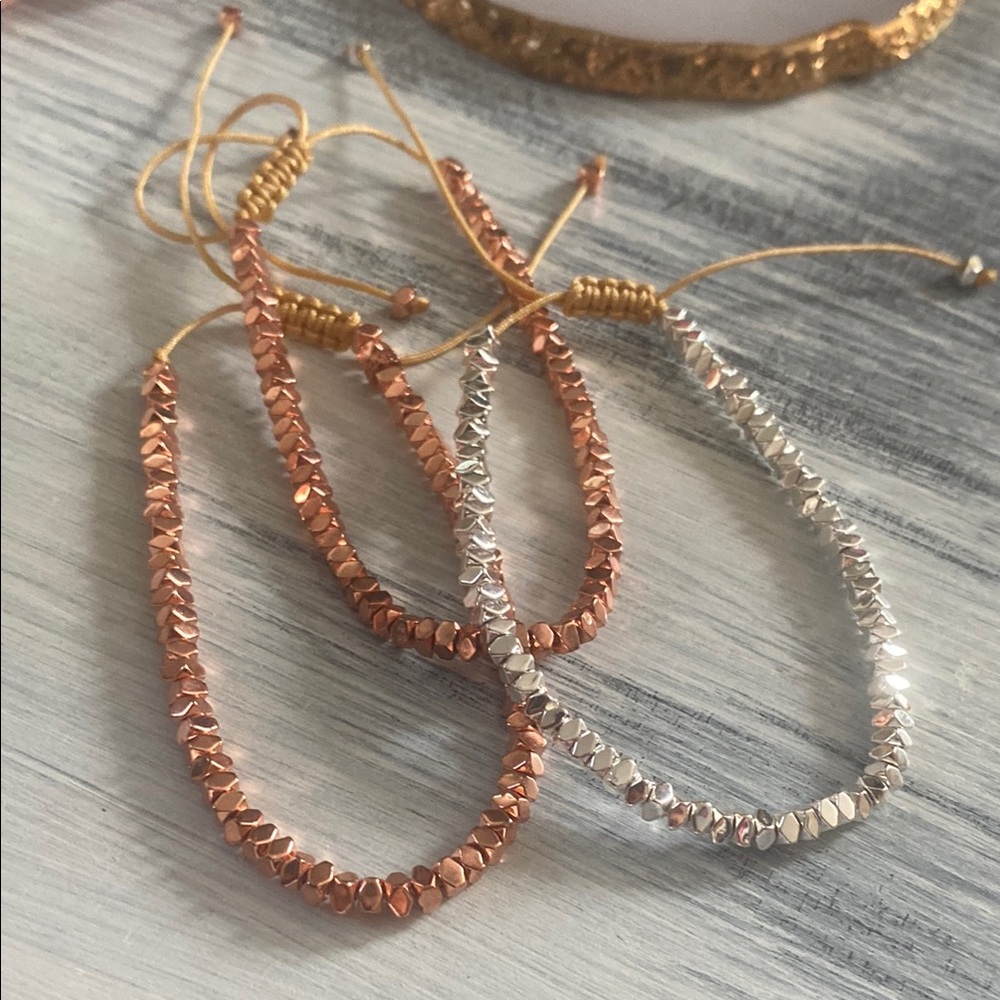 Hematite Adjustable Bracelet Set - image 1